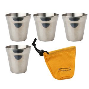 캠핑 휴대용 소주컵 4p 세트 파우치