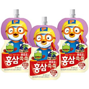 (30개) 뽀로로 홍삼쏙쏙 포도블루베리 100mlx10개입/ 3각