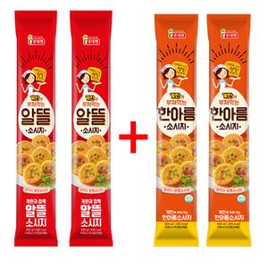 롯데 알뜰소시지 650gX2개+한아름소시지 600gX2개 기획 추억의 반찬 도시락 전 부침