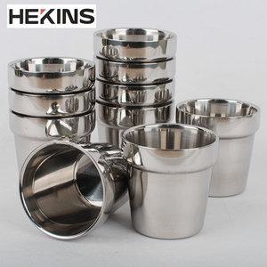 헤킨스 스텐 이중물컵-10개입 학교 병원 식당컵 업소용 물잔 급식컵 스탠컵