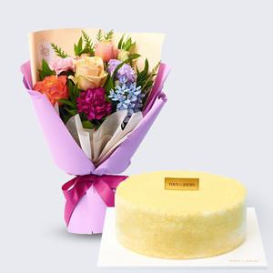 로망스 꽃다발 + 뚜레쥬르 고구마 케이크 꽃배달 꽃배송