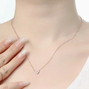 비쥬홀릭 실버925 로맨틱 하트 로즈골드 목걸이