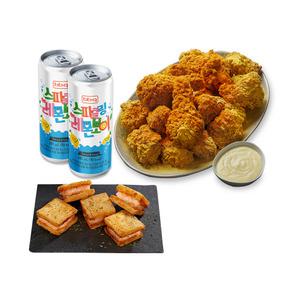 [BBQ] 크런치버터치킨+멘보샤+레몬보이2캔