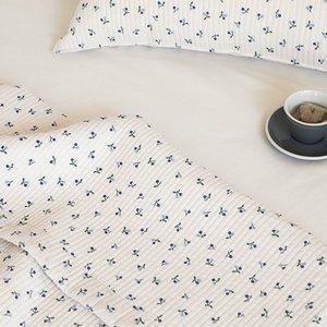 [데일리라이크](김해점)아사면워싱 이불 겸 패드(패턴)-28 Blue cherry (SS/Q/K)