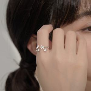925실버 데이지 꽃 은반지 오픈링 반지 