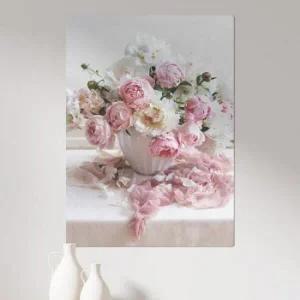 아트박스/꾸밈 ec411-사각그림액자_재물의작약꽃화분