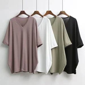 [하프클럽/]빅사이즈여성의류 E027L 브이넥가오리코튼롱티 IL