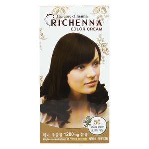 리체나 헤나 순한 컬러크림 5C 새치 초코브라운 멋내기 염색 약