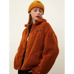 [하프클럽/챔피온]Champion 여성 더블페이스 플리스 자켓 브라운 CKJA2F465W2