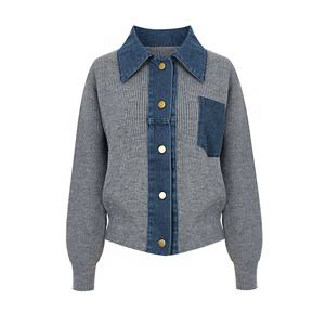 [페이지플린] 데님배색카라울니트가디건_P4CCA012C