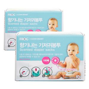 프로그 향기나는 기저귀봉투 베이비파우더향 100매입 x 2개