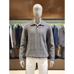 갤러리아 킨록 F/W 레귤러핏 케이블 카라니트 그레이 (TIY32)