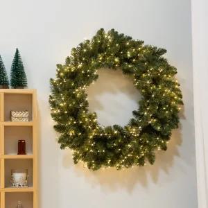 크리스마스 리스 무장식 원형 벽장식 고급 풍성한 몬타나 60cm PVC 벽걸이 매장 현관 꾸미기 만들기