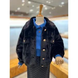 [레코브](마산점)골드 버튼 퍼 무스탕(LC61DYMT505X)