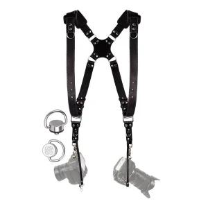 코이로 C Coiro 카메라 가죽 듀얼 하네스 스트랩 숄더 멜빵