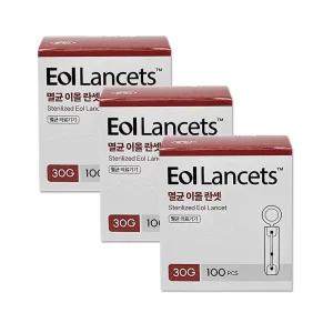 에이치엘비 FA 멸균 이올란셋 30G 100개입 x 3개 사혈침 채혈침 당뇨침 니들 체했을때손따기 사혈기 채혈기