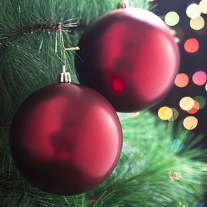 성탄장식 레드 무광볼 2p세트 10cm 트리 장식볼 10cm 무광 볼 장식 오너먼트 트리 용품 츄리