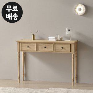[벤티스가구]브린 엔틱 콘솔 원목 3칸 수납장 미니 테이블 현관 콘솔 거실 폭좁은 슬림(1090)