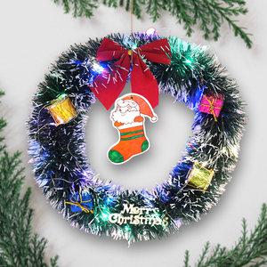 크리스마스 LED리스 만들기/크리스마스 키트 무드등 트리 조명 LED등 클레이 공예 미술수업 방과후수업 선물 행사 돌봄 실버미술