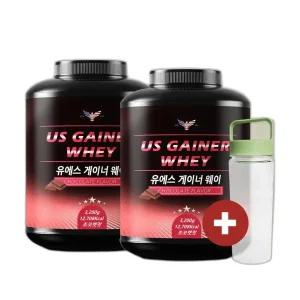 유에스게이너웨이 3.2kg 2통 게이너 프로틴 벌크업 살찌는보충제 탄수화물 연한코코아 곡물맛 총 6.4kg