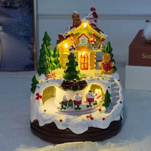크리스마스 쿠키 오르골 무드등 움직이는 기차 오르골 소품 선물 동화마을