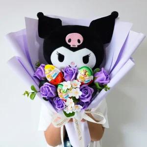 대형 인형꽃다발 산리오 쿠로미 퍼플 졸업 어린이 킨더조이꽃다발