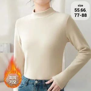 텐제로 여성 겨울 추위제로 주니어 시니어까지 두툼기모 목폴라티셔츠 모크넥 TZ41124G
