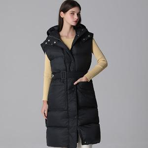 [하프클럽/르오트]추위끄떡없는 후드 벨티드 1815 패딩 롱베스트