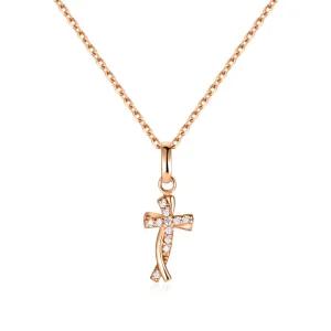 갤러리아 [비앤비골드] 18K 더블 트위스트 십자가 펜던트 NPP40630