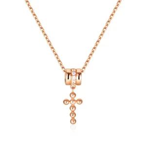 갤러리아 [비앤비골드] 18K 원통 버블 십자가 펜던트 NPP40629