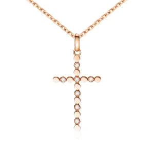 갤러리아 [비앤비골드] 18K 프롱 큐빅 라운드 십자가 펜던트 L NPP40626