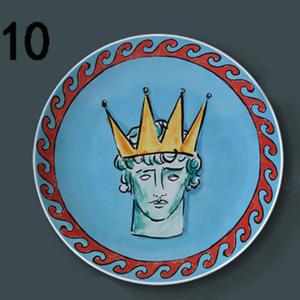 이탈리아 지노리 1735 포세이돈 투어 플레이트, 세라믹 장식 접시, 거실 침실 배경 벽걸이