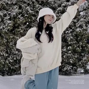 핫핑 [보온템/벌룬핏] 삿포로의하루 기모 루즈핏 긴팔 맨투맨