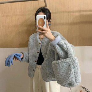 [기타]푸딩 코트 가방 SET 뽀글이 플리스 노카라 아우터