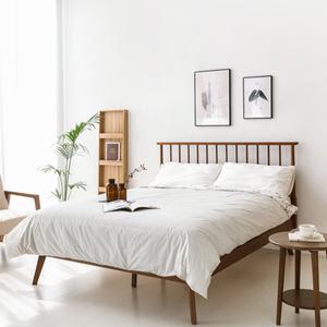 고무나무 원목침대프레임 퀸침대 침실인테리어