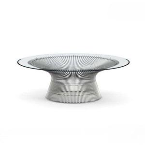 놀 플래트너 강화유리 거실 원형 테이블 잘생쁨 좌식 쇼파 테이블 80cm 실버프레임