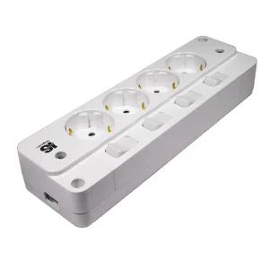 개별노출콘센트4구(일신) / AC220V 노출형 개별 절전 스위치 노출 전기 콘센트 접지 접지형 