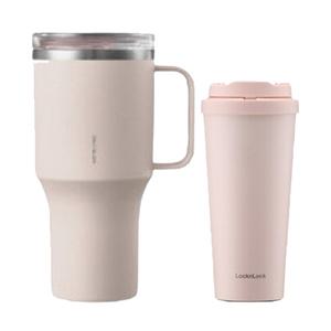 락앤락 데일리 원터치클립 텀블러 550ml, 라이트핑크, 1개 + 킹 텀블러 820ml, 라이트핑크, 1개