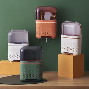 뚜껑있는 수저통 무타공 벽부착 스텐드 물빠짐