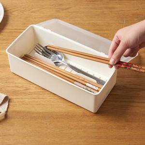 수저정리함 뚜껑있는 사각 수저통 수저보관