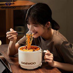 4가지 전기 라면포트 멀티쿠커 DAEWOO 휴대용 멀티 쿠커 여행용 사무실 학교 논스틱 코팅 쉬운 청소 수프