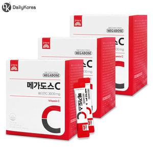 고려은단 메가도스C 비타민C 3000 3g x 100포 3박스 영국산 고함량 활력 D