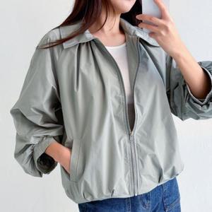 블루종 봄바람막이 카라 아방 벌룬핏 집업점퍼 숏야상