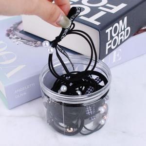 [KGPQ467S_4B]데일리 여아 블랙 고무줄 머리끈 세트 고무줄