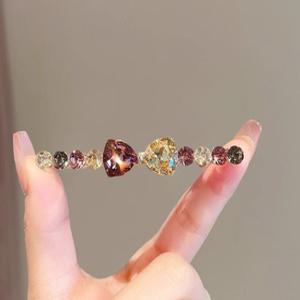 보석헤어핀 쥬얼리 리본 옆머리 포인트 헤어 자동핀