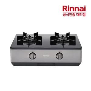 [전국설치]린나이 2구 가스레인지 골드실버 AA건전지 RT-1080IJ