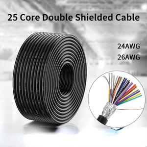 25 코어 이중 차폐 케이블 주석 도금 구리 PLC 와이어 DB25 연결 24AWG 26AWG 직렬 병렬 포트 라인