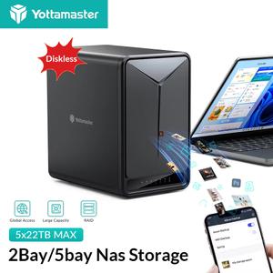 Yotta 마스터 2/5 Bay Raid NAS Enterprise Storage 2.53.5 SATA HDD SSD 외부 케이스게임 PC용 원격 액세