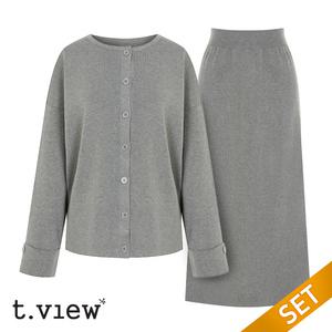 [티뷰] 롤업가디건스커트세트_V5A-CSE004