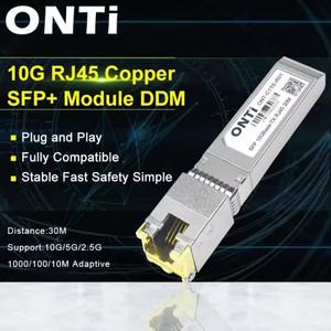 ONTi 10G RJ45 구리 SFP + 모듈, 10 GBase-Tx 이더넷 광섬유 FTTH, 시스코 및 미크로틱 스위치와 호환 가능
